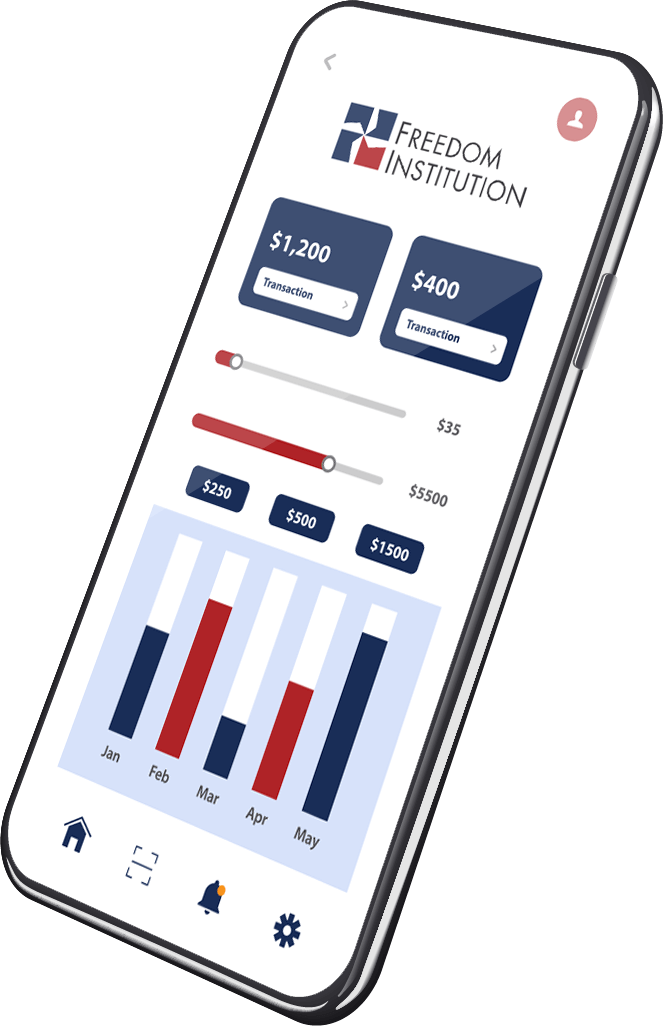 screen capture of Freedom Institution mobile app